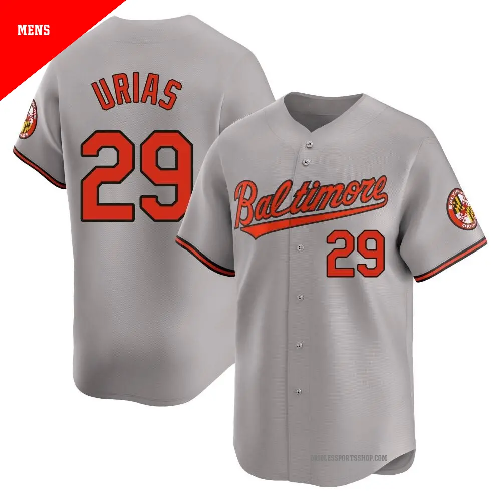 Men's ＃29 Ramon Urias Baltimore Orioles Gray Limited Road Jersey