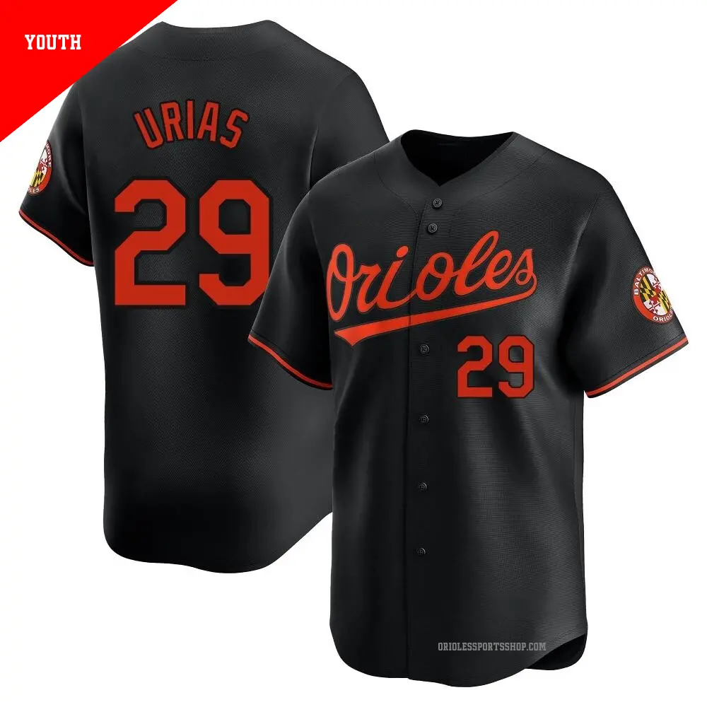 Youth ＃29 Ramon Urias Baltimore Orioles Black Limited Alternate Jersey