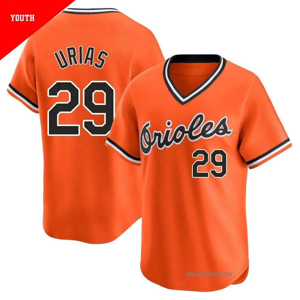Youth ＃29 Ramon Urias Baltimore Orioles Orange Limited Cooperstown Collection Jersey